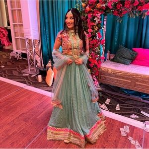 Indian Mehndi Sangeet Lehenga